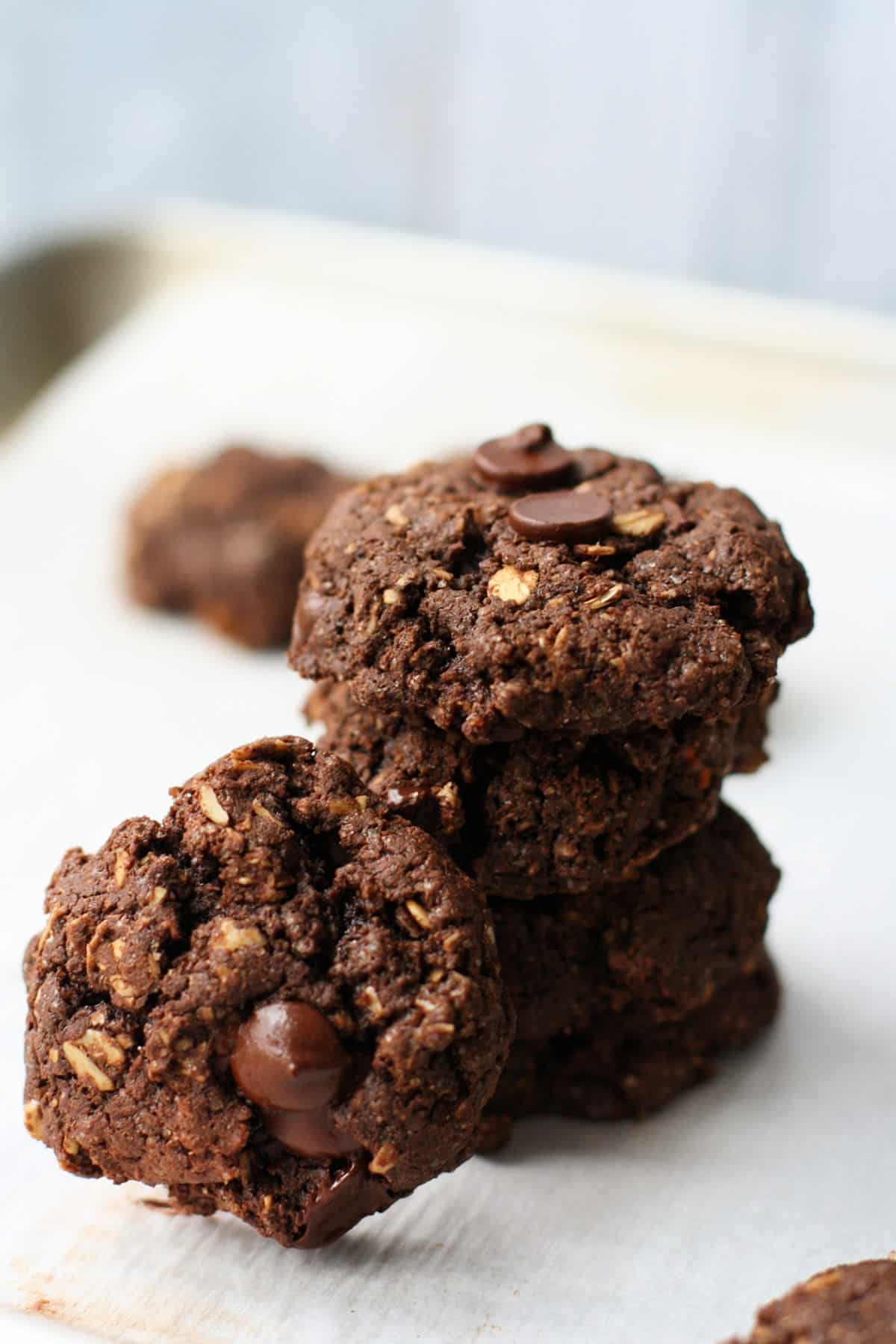 gluten free vegan double chocolate oatmeal cookie recipe