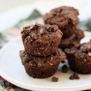 Vegan Gluten Free Double Chocolate Mini Muffins.