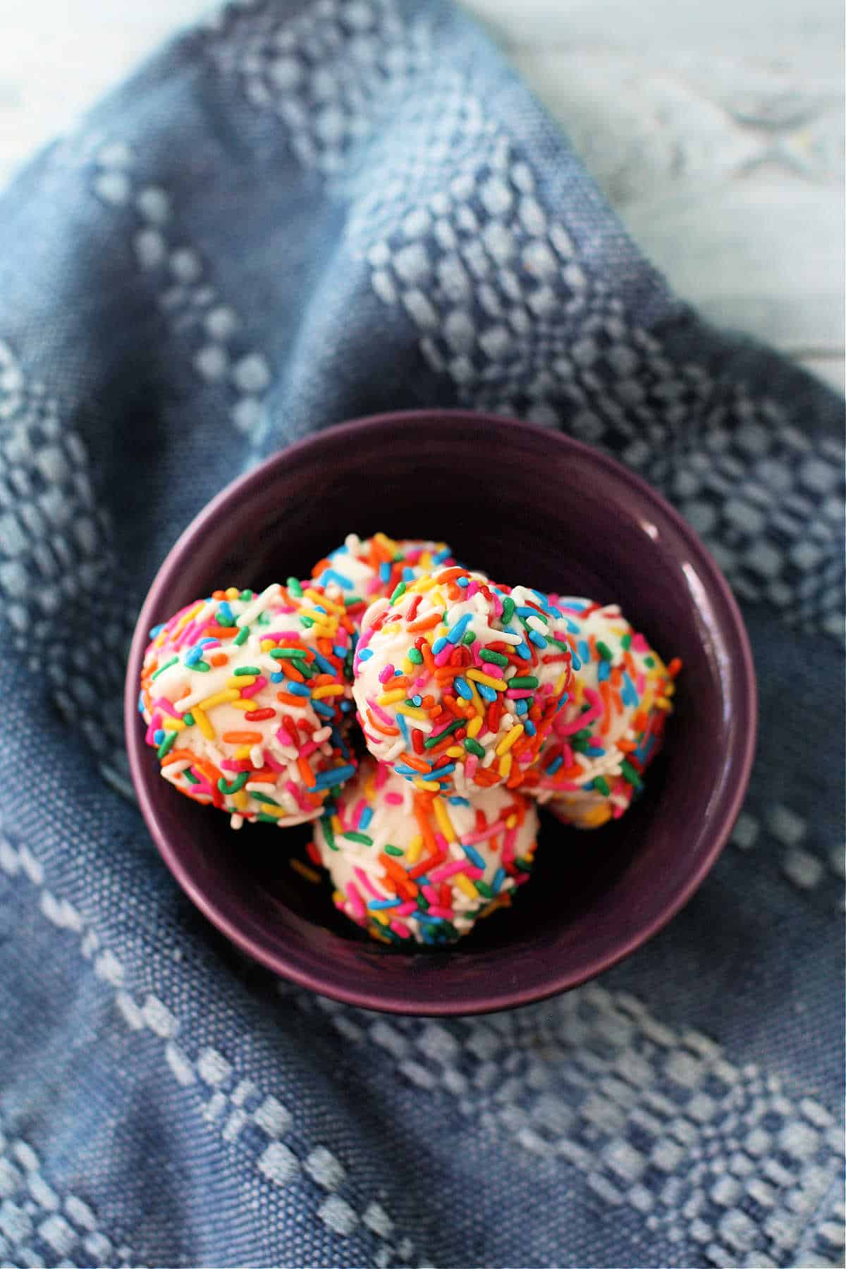 dairy free ice cream bites with sprinkles