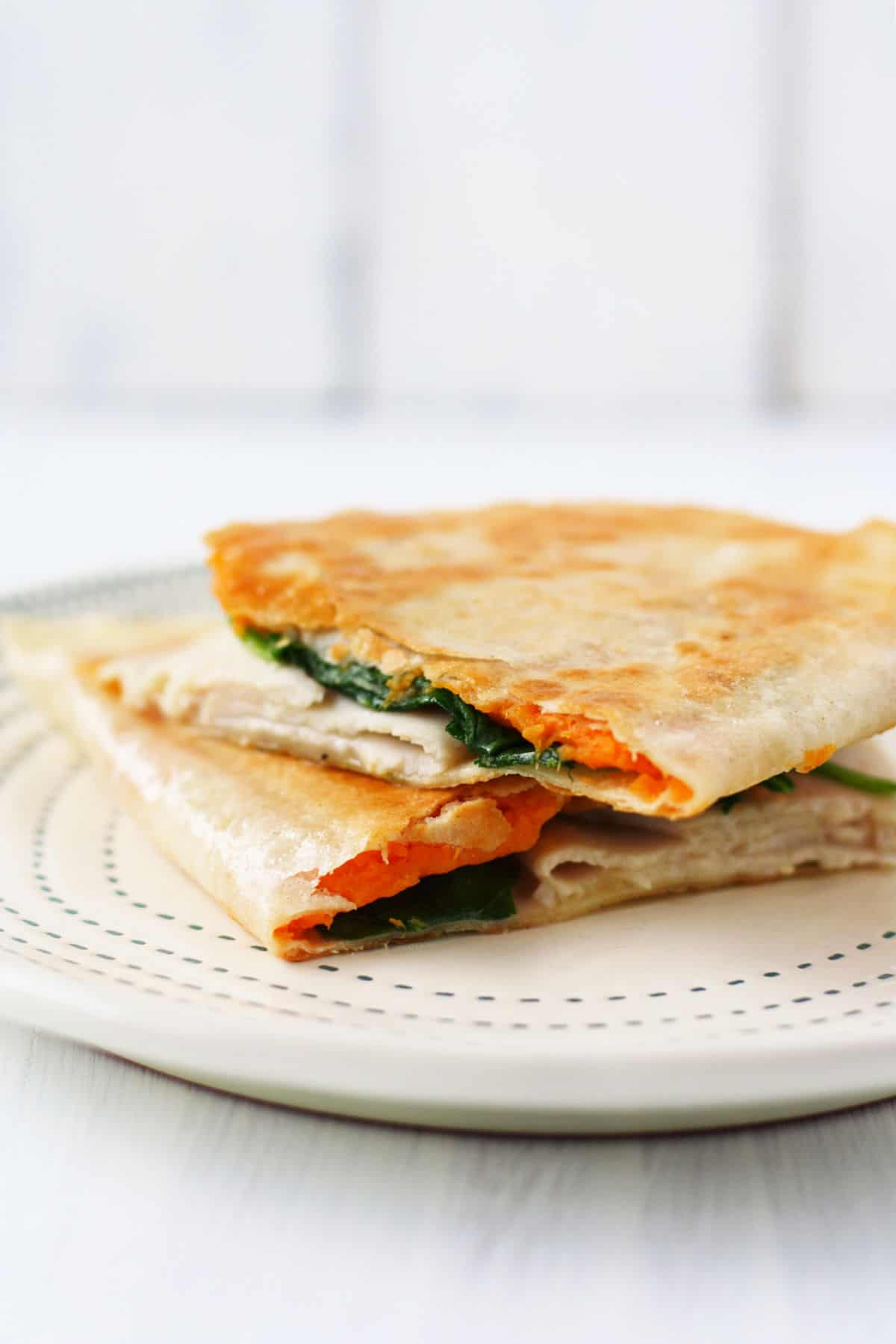 gluten free turkey sweet potato quesadilla