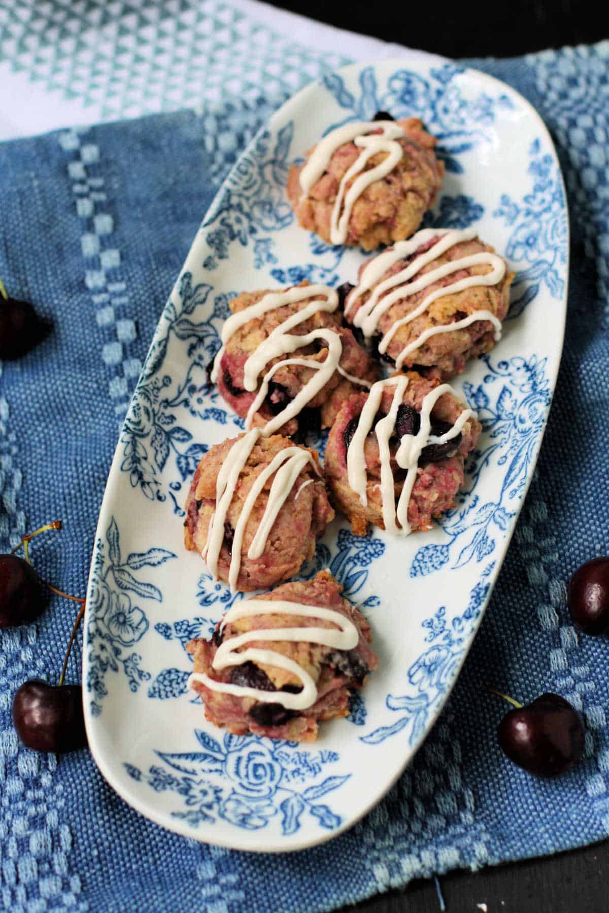 chewy cherry cookies with white chocolate