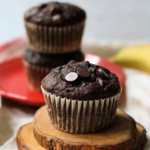 egg free dairy free chocolate banana muffins