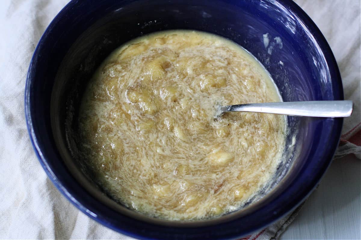 mashed banana melted butter sugar
