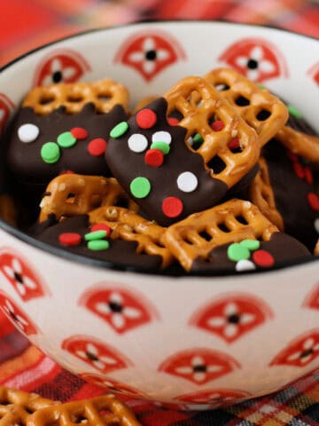 dairy free chocolate covered pretzels with sprinkles