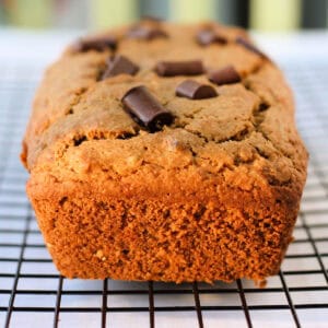 dairy free gluten free banana bread with chocolate chunks