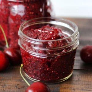 easy cherry chia seed jam