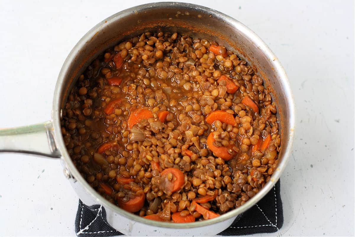 lentil soup after cooking