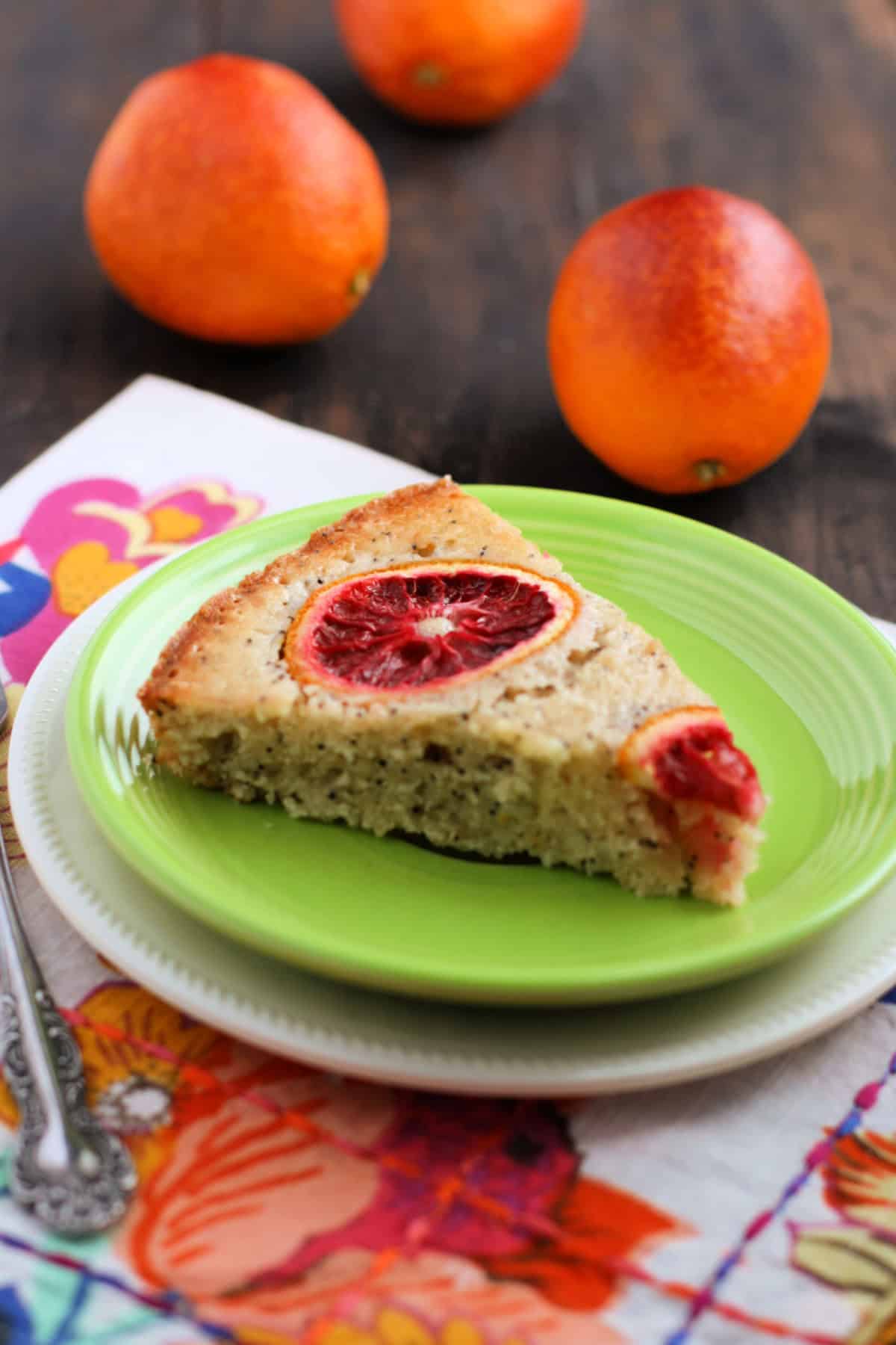 vegan blood orange poppy seed cake