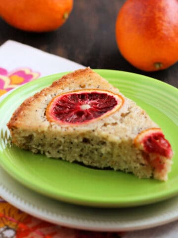 vegan blood orange poppyseed cake