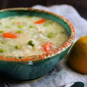 dairy free chicken lemon rice soup
