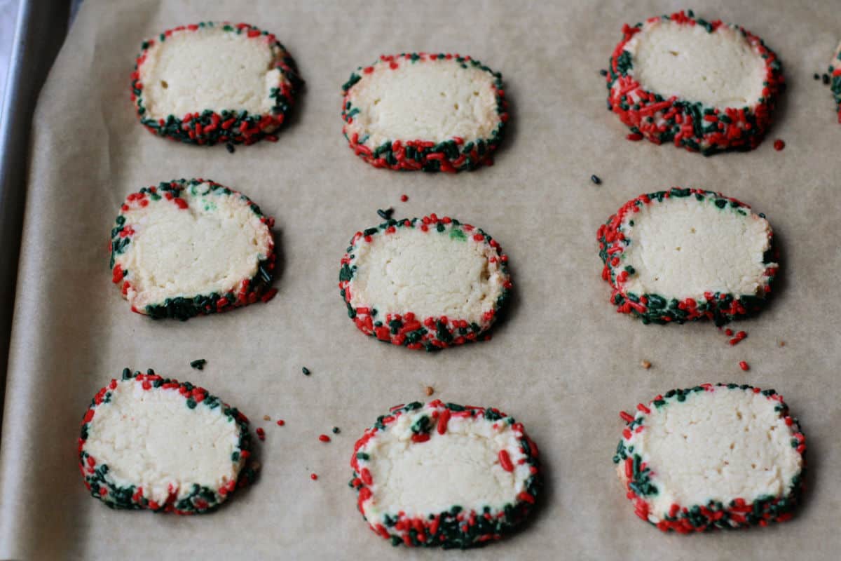 shortbread cookies after baking