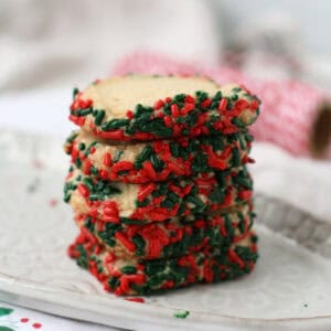 vegan gluten free shortbread with sprinkles