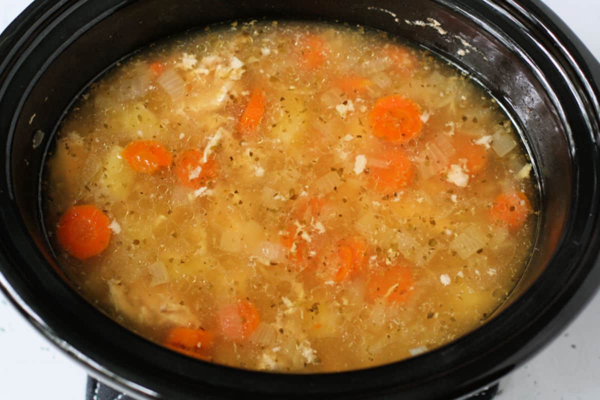 chicken stew after cooking