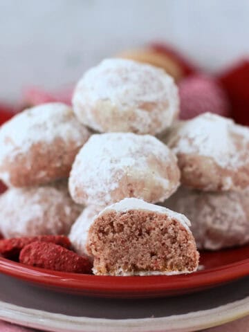 easy vegan gluten free strawberry snowball cookies