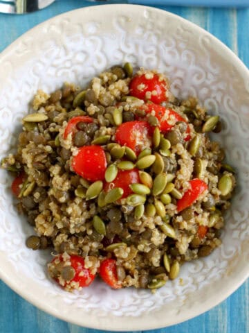 gluten free lentil quinoa salad