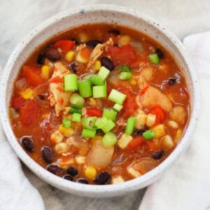 fiesta chicken chili with black beans and corn