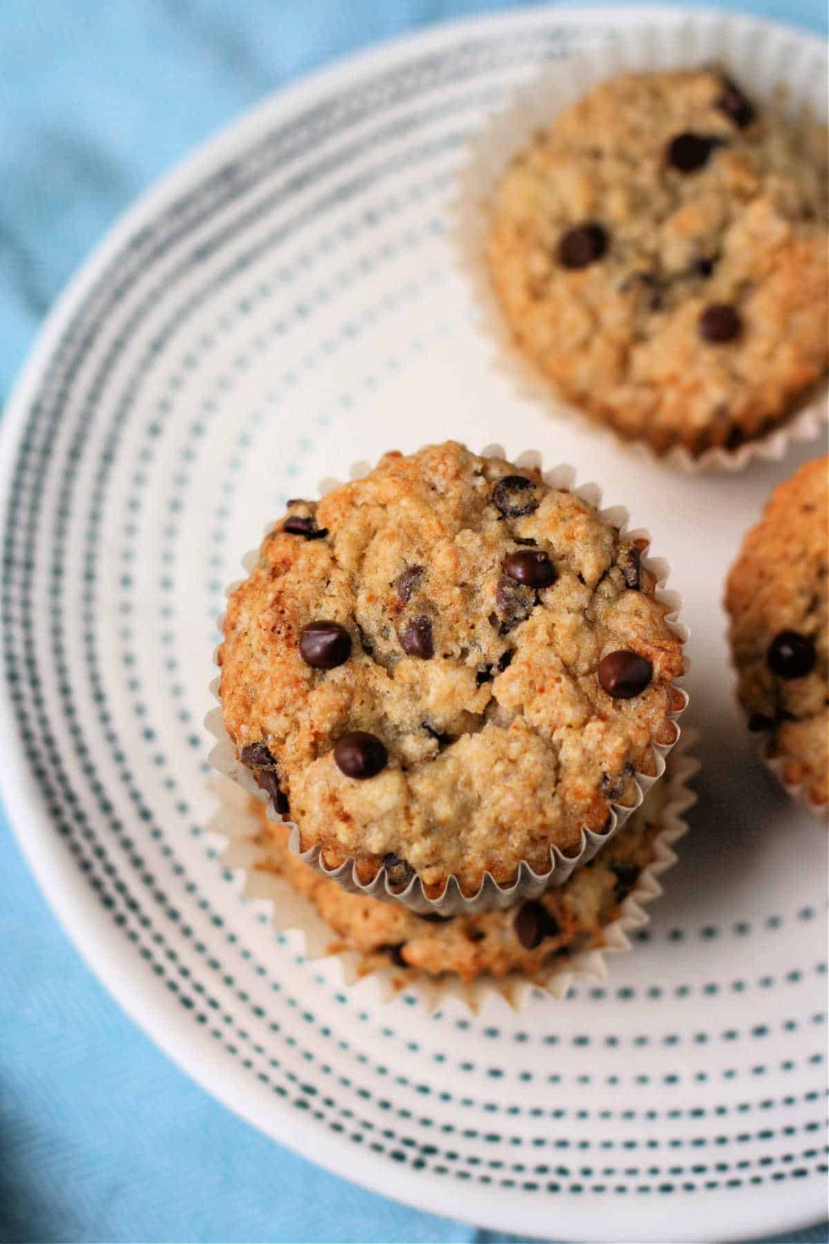 gluten free vegan chocolate chip banana muffins