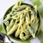 dairy free cheesy pasta with spinach