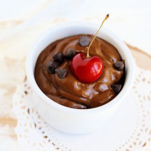 dairy free cherry chocolate avocado mousse
