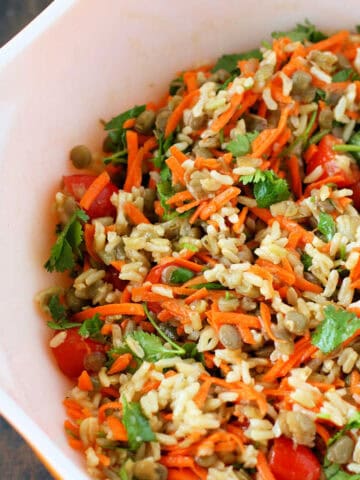 gluten free lentil rice salad