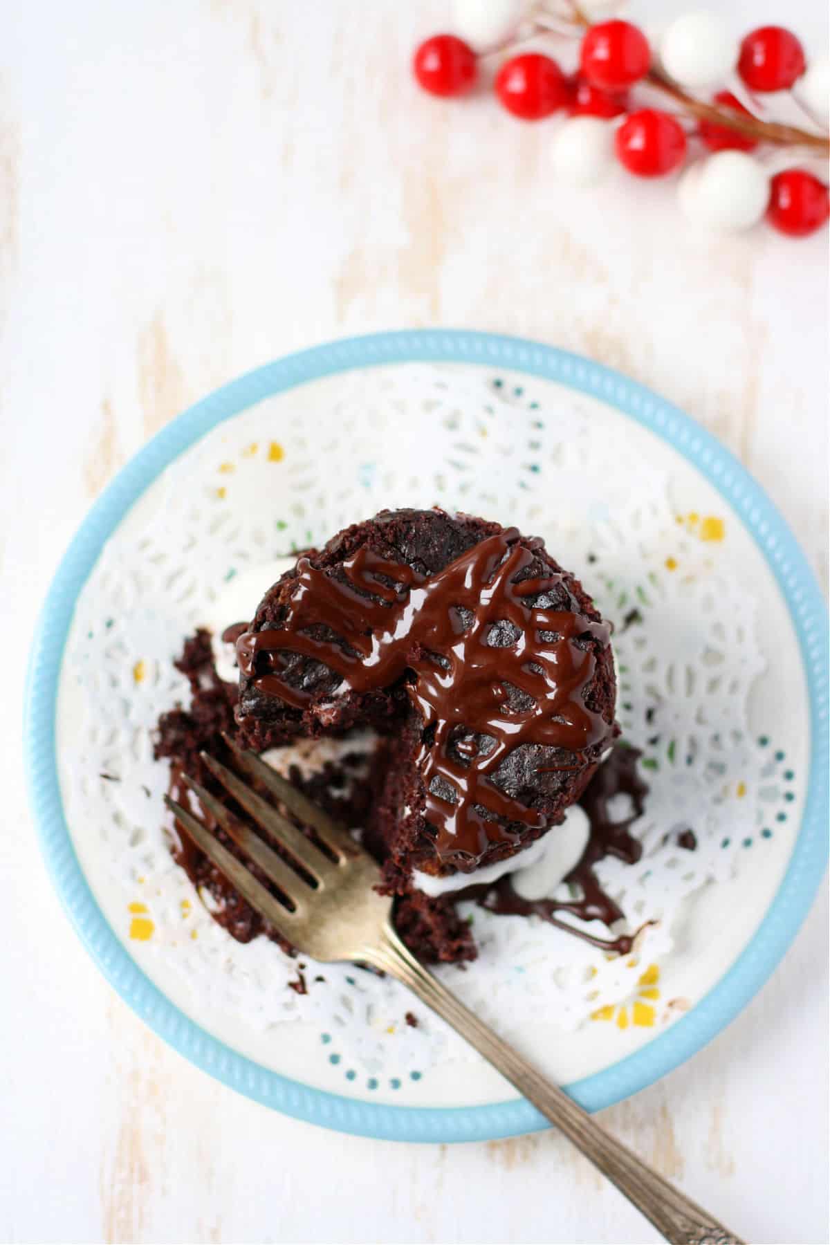 individual chocolate cakes