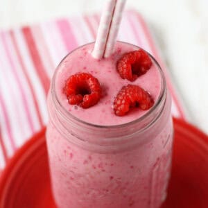 vegan dairy free raspberry milkshake
