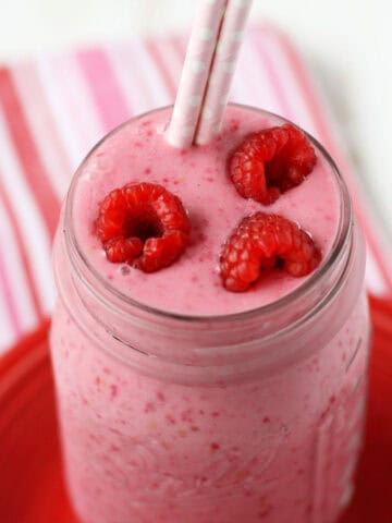 vegan dairy free raspberry milkshake