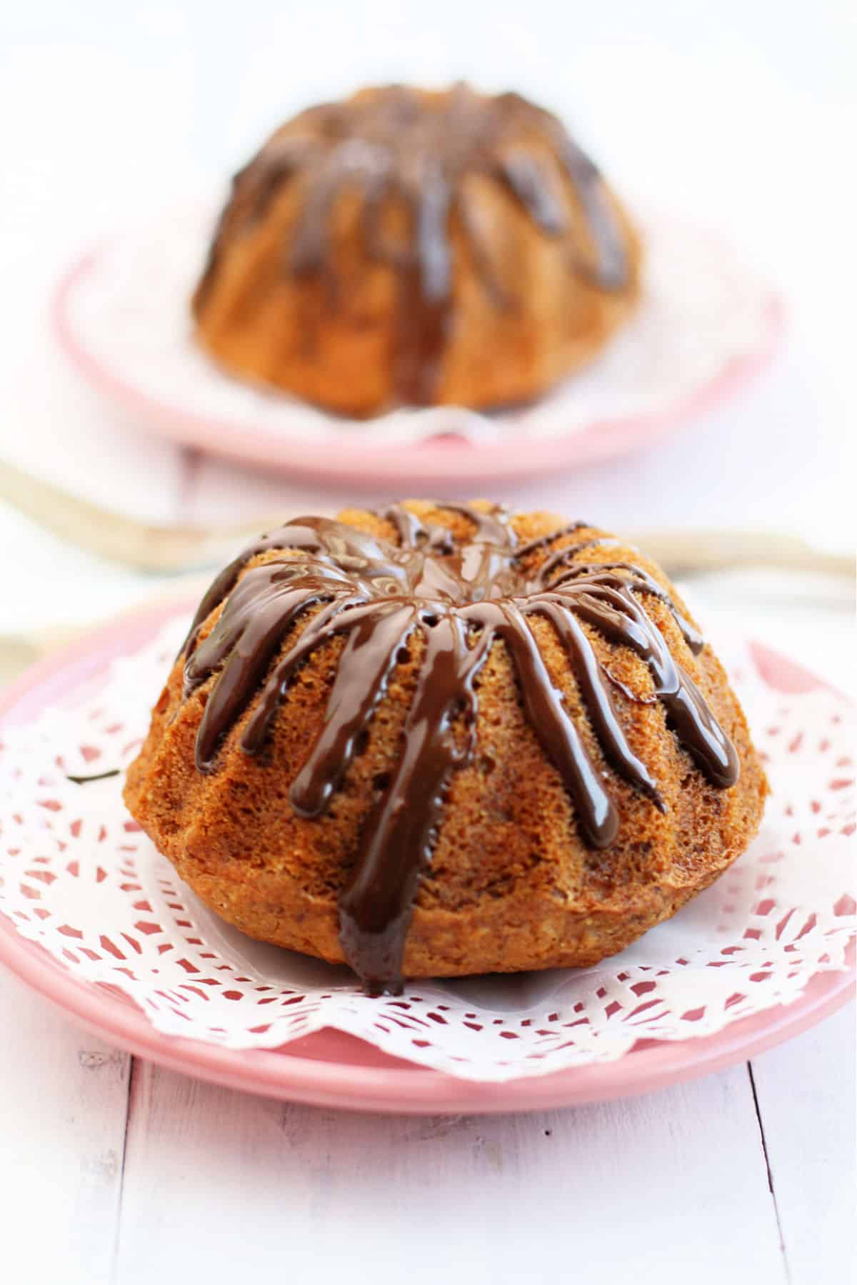 banana chocolate mini bundt cakes