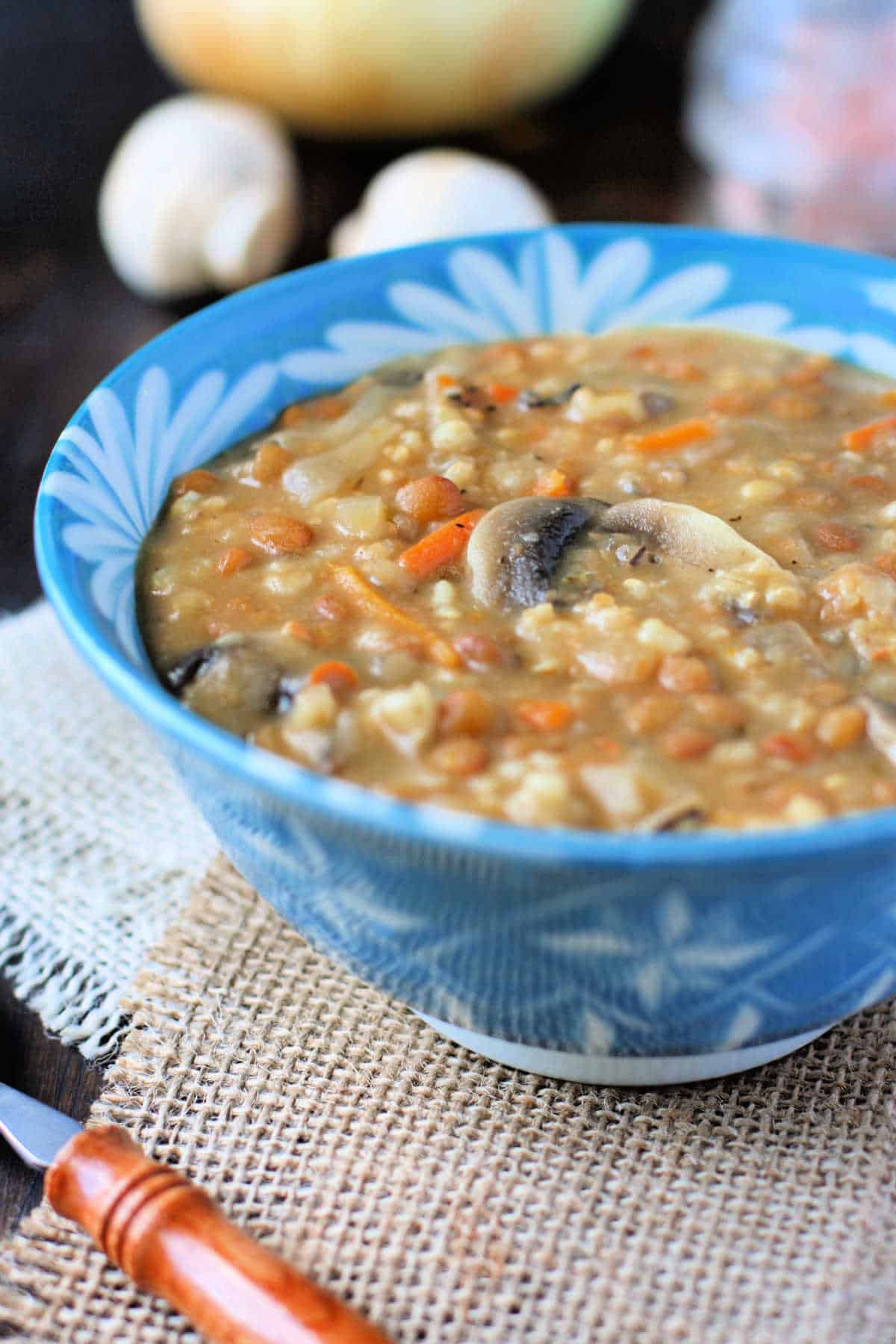lentil mushroom soup