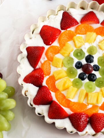 no bake rainbow fruit tart