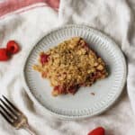 raspberry oat bar on a plate