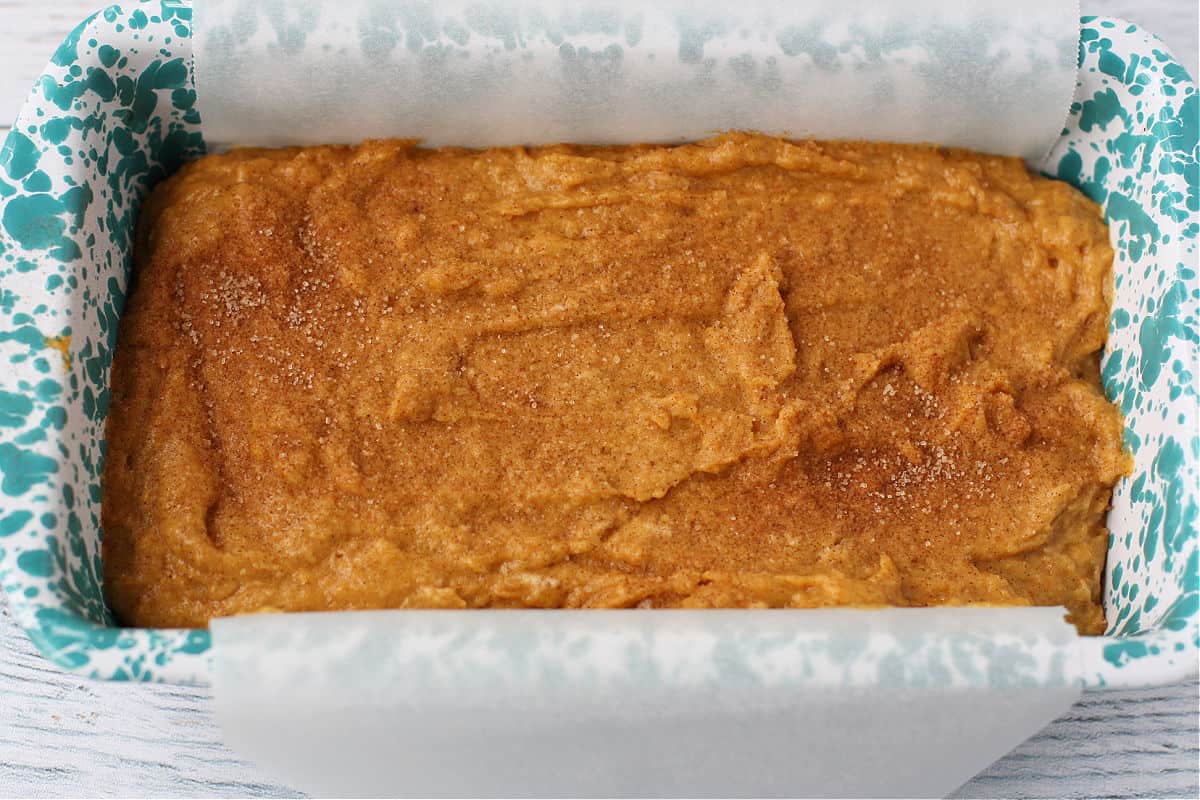 vegan pumpkin bread before baking