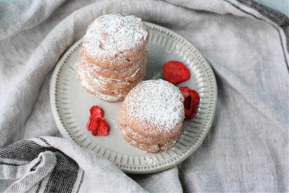 vegan gluten free strawberry shortbread on a plate