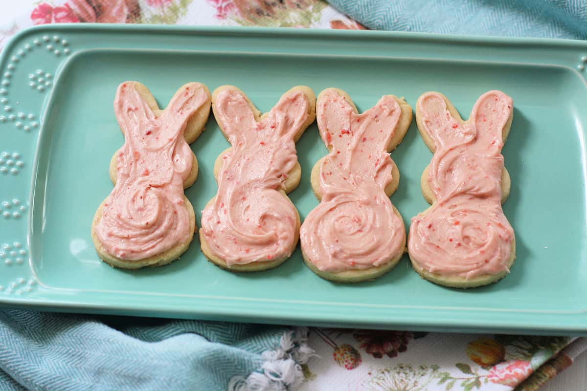 frosted bunny sugar cookies