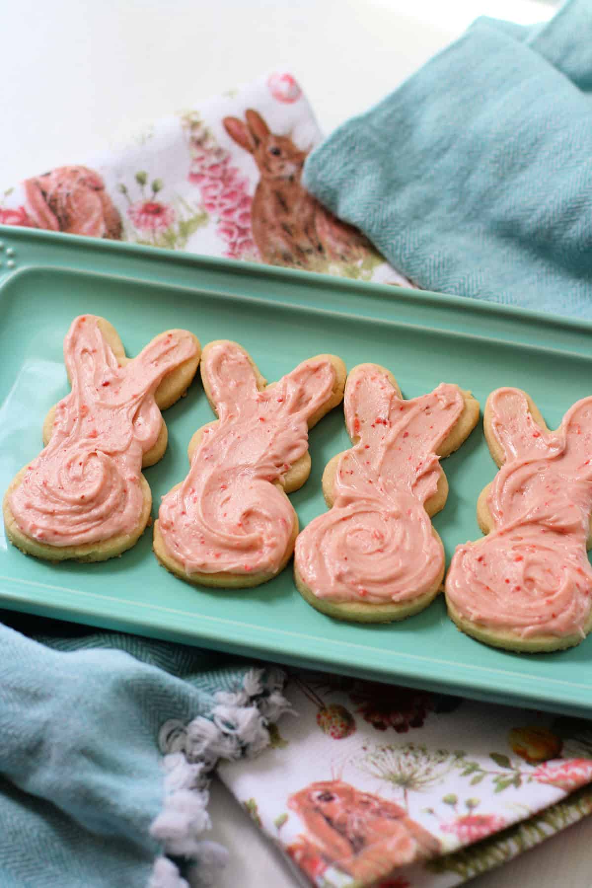 gluten free vegan frosted bunny cookies