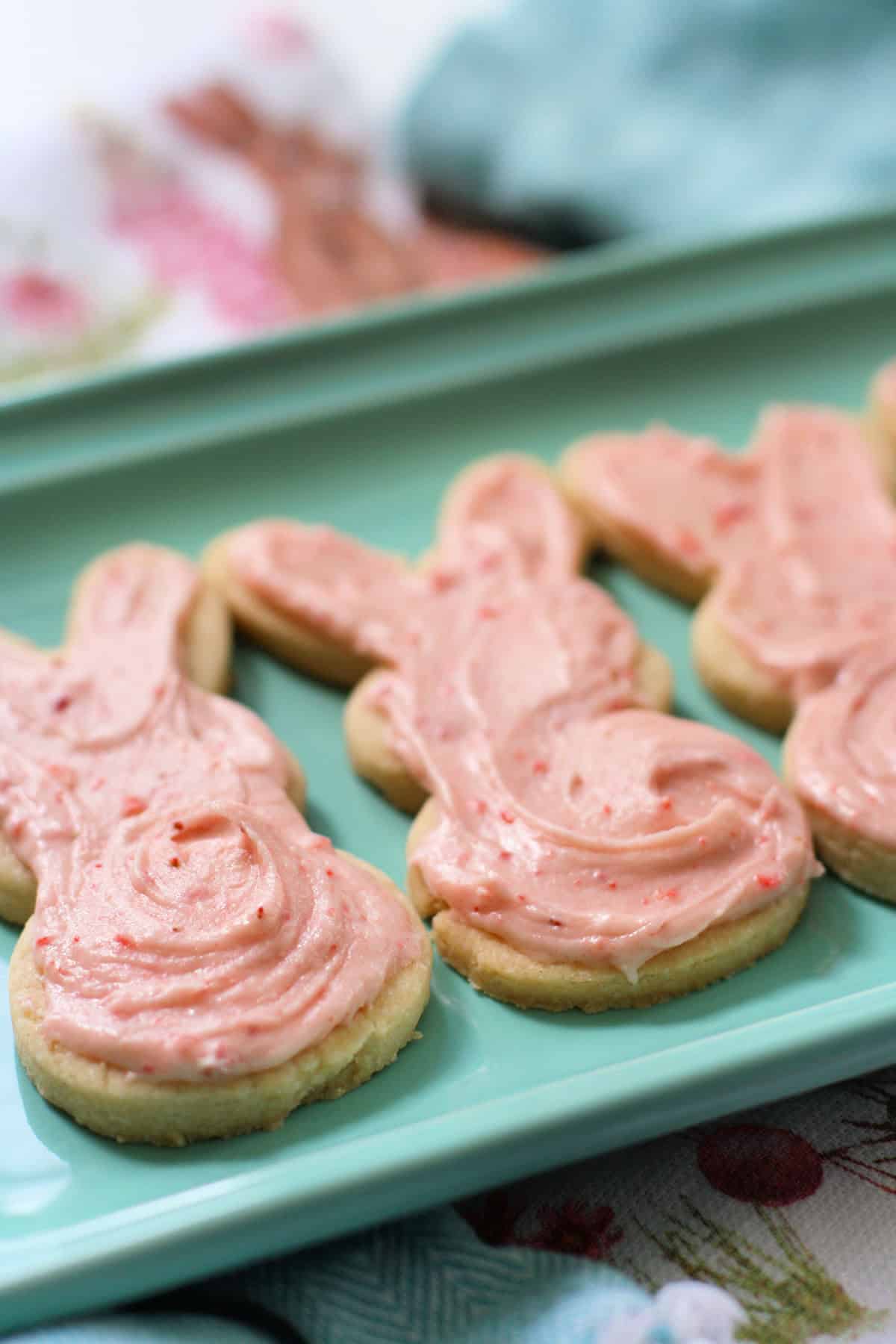 pink frosted easter sugar cookies