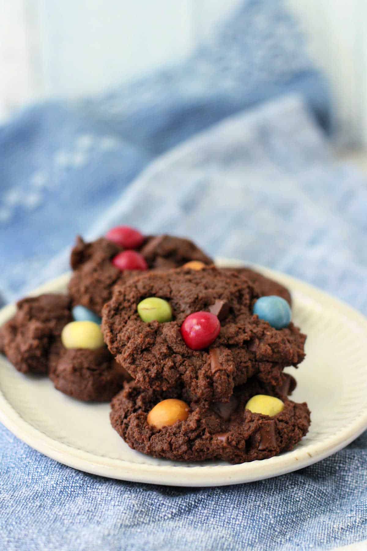 gluten free vegan chocolate cookies with candies