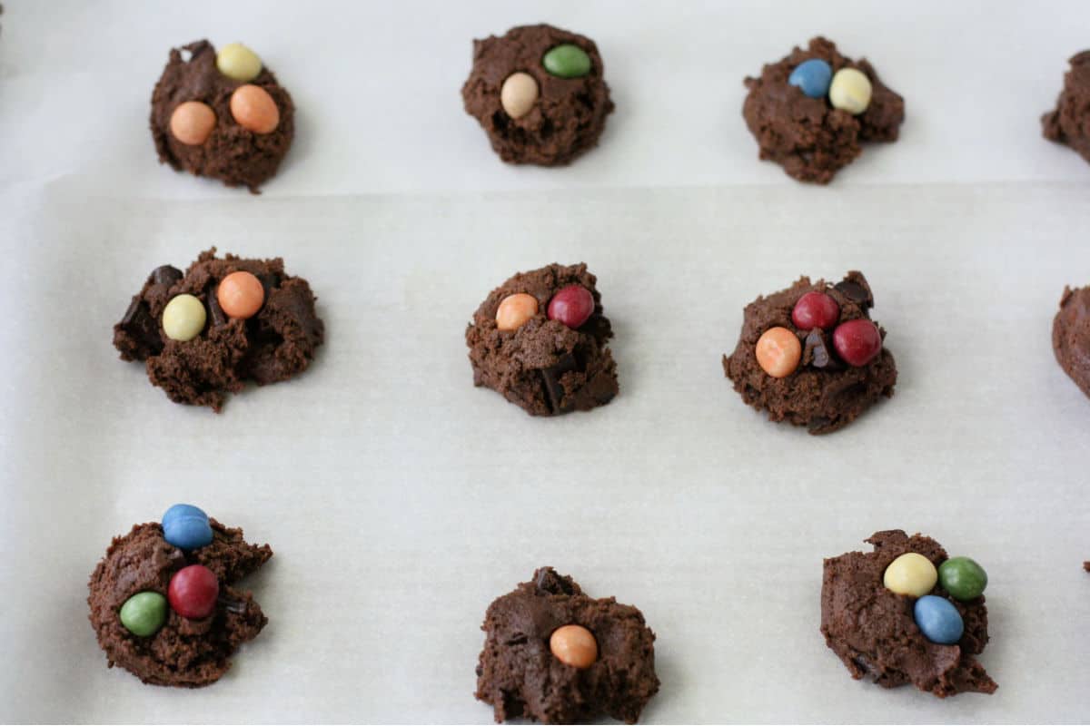 unbaked chocolate m&m cookies allergy friendly