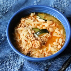 easy white bean sausage orzo soup