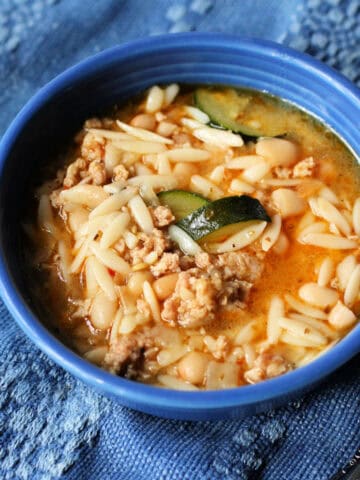 easy white bean sausage orzo soup